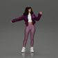 Diorama modélisme photo produit 0 : Miniature diorama : Femme en veste ouverte, top court et pantalon serré (Ref Nr. A114)