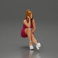 Diorama Modélisme Photo de produit 1 : Figurine de diorama : Miniature de diorama femme assise en robe rose, main sur la joue, chaussures à plateforme (Ref Nr. A131)