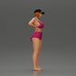 Diorama Modélisme Photo de produit 1 : Figurine de diorama : Figurine miniature debout en tenue d'été avec casquette, shorts, pieds nus sur la plage (Ref Nr. A108)