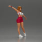 Diorama modélisme photo produit 1 : Figurine diorama : femme dynamique en tenue de sport rouge, pose debout, baskets (Ref Nr. A124)