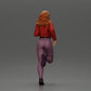 Diorama modélisme photo produit 2 : Figurine diorama : Fille courant avec de longs cheveux en veste (Ref Nr. A96)