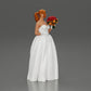 Diorama modélisme photo produit 2 : Figurine diorama : Miniature mariée en robe blanche longue avec bouquet de fleurs (Ref Nr. A132)