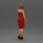 Diorama modélisme photo de produit 2 : Figurine diorama féminine en mini-robe, cheveux courts, main sur le cou, collier (Ref Nr. A99)