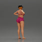 Diorama modélisme photo produit 2 : Figurine diorama : Figurine miniature debout en tenue estivale avec casquette, shorts, pieds nus sur la plage (Ref Nr. A108)