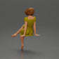 Diorama Modélisme Photo de produit 3 : Figurine de diorama : Femme assise en robe, pieds nus, cheveux courts dans le vent (Ref Nr. A95)