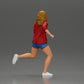 Diorama modélisme photo produit 3 : Figurine diorama : Jeune femme courant avec chemise ouverte et shorts, déterminée (Ref Nr. A102)