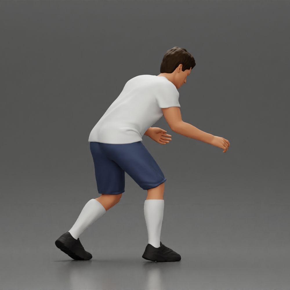Diorama Modélisme Photo de produit 3 : Miniature diorama : Homme en shorts jouant au baby-foot, T-shirt et chaussettes hautes (Ref Nr. A71)