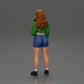 Diorama Modélisme Photo de produit 4 : Figurine : Fille sportive debout avec veste courte, shorts et baskets (Ref Nr. A74)