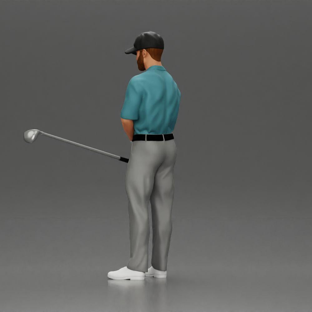 Diorama modélisme photo produit 4 : Figurine diorama : Miniature golfeur debout avec casquette, gant et club de golf - Figurine diorama (Réf n° A143)