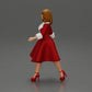 Diorama Modélisme Photo Produit 4 : Figurine Diorama : Miniature Femme en Robe Rouge avec Garniture en Fourrure en Pose de Marche - Diorama (Ref Nr. A117)