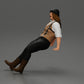Diorama modélisme photo produit 5 : Figurine miniature assise, homme en vêtements historiques avec chapeau et bretelles (Ref Nr. A84)