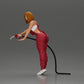 Diorama modélisme photo produit 5 : Figurine diorama : Mécanicienne avec pistolet de pompe en salopette rouge - figurine diorama debout (Ref Nr. A136)
