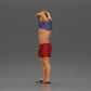 Diorama modélisme photo de produit 5 : Miniature debout : homme musclé en short mettant un T-shirt par-dessus la tête (Ref Nr. A90)
