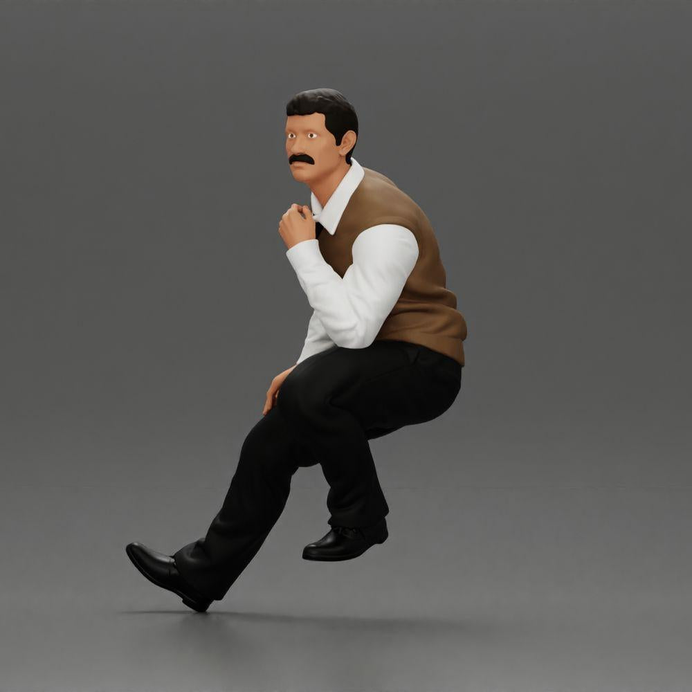 Diorama modélisme photo produit 5 : Figurine de diorama : Homme turc avec cravate et pull, à genoux (Ref Nr. A72)