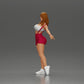 Diorama Modélisme Photo Produit 5 : Figurine de diorama : femme dynamique en tenue de sport rouge, pose debout, baskets (Ref Nr. A124)