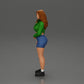 Diorama modélisme photo produit 5 : Figurine miniature : Fille sportive debout avec veste courte, shorts et baskets (Ref Nr. A74)