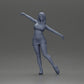 Diorama modélisme photo produit 6 : Figurine de diorama : femme dynamique en tenue de sport rouge, pose debout, baskets (Ref Nr. A124)