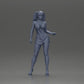 Diorama modélisme photo produit 6 : Figurine diorama : Figurine miniature féminine debout dans une robe courte avec des tresses et des sandales (Ref Nr. A123)