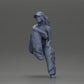 Diorama modélisme photo produit 6 : Figurine miniature : Femme lowrider assise avec casquette, bras sur le genou, débardeur et baskets (Ref Nr. A138)