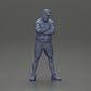Diorama modélisme photo produit 6 : Figurine : homme les bras croisés, casquette, veste, shorts, chaussures de sport (Ref Nr. A125)
