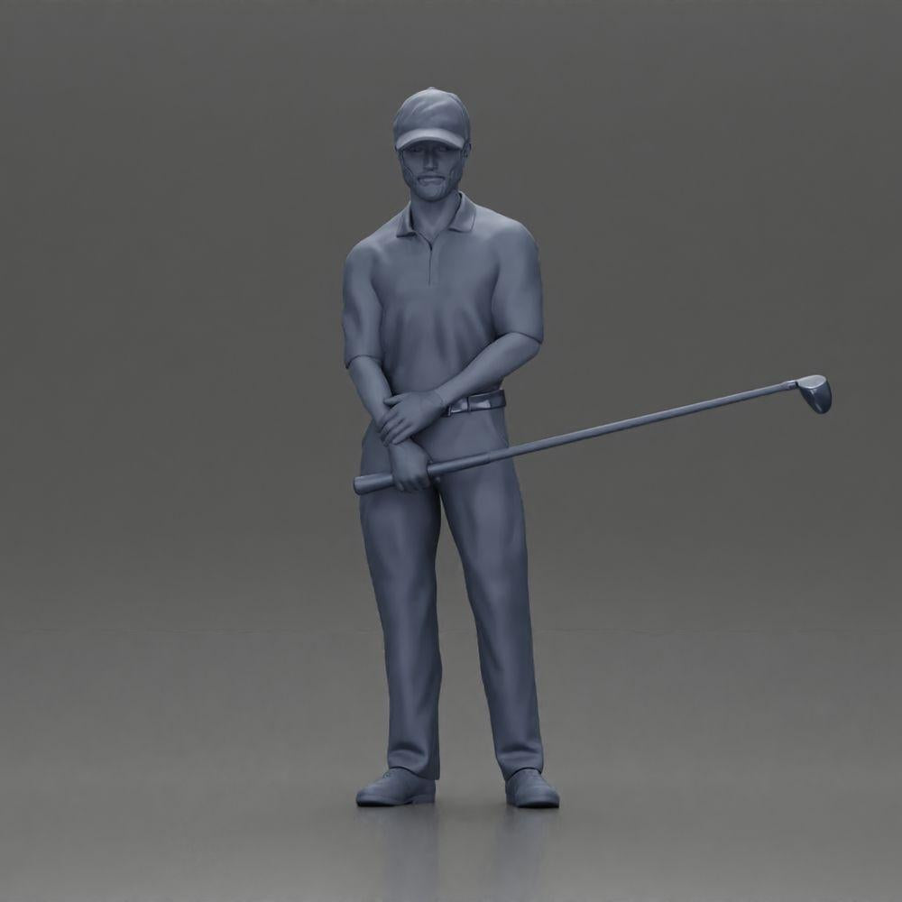 Diorama modélisme photo produit 6 : Figurine de diorama : Miniature golfeur debout avec casquette, gant et club de golf - Figurine de diorama (Réf n° A143)