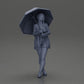 Diorama modélisme photo produit 6 : Figurine diorama féminine en cardigan ouvert et shorts avec parapluie (Réf n° A92)