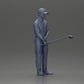 Diorama modélisme photo produit 7 : Figurine diorama : Miniature golfeur debout avec casquette, gant et club de golf - Figurine diorama (Ref Nr. A143)