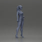 Diorama modélisme photo produit 7 : Figurine diorama : Figurine miniature féminine debout en robe courte avec des tresses et des sandales (Ref Nr. A123)