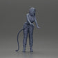 Diorama modélisme photo produit 7 : Figurine diorama : Mécanicienne avec pistolet de remplissage en salopette rouge - figurine diorama debout (Ref Nr. A136)