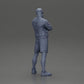 Diorama modélisme photo produit 8 : Figurine : homme les bras croisés, casquette, veste, shorts, chaussures de sport (Ref Nr. A125)