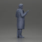 Diorama Modélisme Photo Produit 8 : Figurine de diorama : Détective de police en manteau, debout avec les mains ouvertes (Ref Nr. A63)