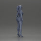 Diorama modélisme photo produit 8 : Figurine diorama : Figurine miniature féminine debout dans une robe courte avec des tresses et des sandales (Ref Nr. A123)