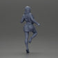 Diorama modélisme photo produit 9 : Miniature : Femme confiante en veste courte et mini-jupe, pose dynamique (Ref Nr. A139)