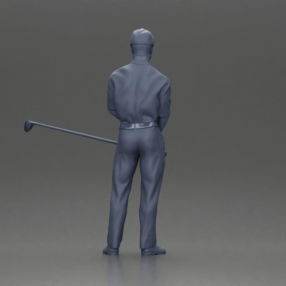 Diorama modélisme photo produit 9 : Figurine de diorama : Golfeur miniature debout avec casquette, gant et club de golf - Figurine de diorama (Réf n° A143)