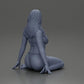 Diorama modélisme photo produit 9 : Figurine miniature femme en bikini, assise sur une base plate - Diorama de plage (Ref Nr. A83)