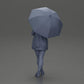 Diorama modélisme photo produit 9 : Figurine diorama féminine en cardigan ouvert et shorts avec parapluie (Ref Nr. A92)