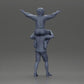 Diorama modélisme photo de produit 9 : Figurine miniature : Homme en shorts portant sa petite amie sur les épaules, couple en pose (Ref Nr. A76)