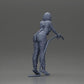 Diorama modélisme photo produit 9 : Figurine diorama : Mécanicienne avec pistolet de remplissage en salopette rouge - figurine diorama debout (Ref Nr. A136)