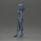 Diorama modélisme photo produit 10 : Figurine miniature : Femme debout avec des cheveux bouclés en tenue verte, en pose (Ref Nr. A130)