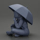 Diorama modélisme photo produit 10 : Miniature diorama : Femme assise en veste et shorts avec parapluie ouvert (Ref Nr. A85)