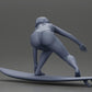 Diorama modélisme photo produit 10 : Miniature diorama : Surfeuse à genoux en bikini sur planche de surf, seule (Ref Nr. A119)