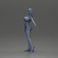 Diorama modélisme photo produit 11 : Figurine diorama : femme dynamique en tenue de sport rouge, pose debout, baskets (Ref Nr. A124)