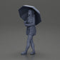 Diorama modélisme photo de produit 11 : Figurine féminine de diorama en cardigan ouvert et shorts avec parapluie (Ref Nr. A92)