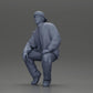 Diorama modélisme photo produit 11 : Figurine diorama : Homme hip-hop assis avec veste, casquette et baskets (Ref Nr. A62)