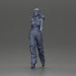 Diorama modélisme photo produit 11 : Figurine diorama : Miniature figurine femme en pose de marche, vert-rouge, top court, pantalon large, escarpins (Ref Nr. A141)