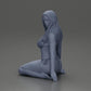 Diorama modélisme photo produit 11 : Figurine miniature femme à genoux en bikini, assise sur une base plate - Diorama de plage (Ref Nr. A83)