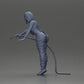 Diorama Modélisme Photo Produit 11 : Figurine Diorama : Mécanicienne avec pistolet de ravitaillement en salopette rouge - figurine Diorama debout (Réf n° A136)