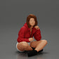 Diorama Modélisme Photo Produit 12 : Miniature Diorama : Femme assise en veste et shorts avec parapluie ouvert (Ref Nr. A85)