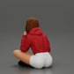 Diorama Modélisme Photo de produit 15 : Miniature de diorama : Femme assise en veste et shorts avec parapluie ouvert (Ref Nr. A85)