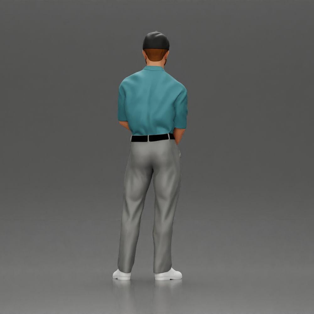 Diorama Modélisme Photo Produit 15 : Figurine Diorama : Miniature Golfeur debout avec casquette, gant et club de golf - Figurine de diorama (Ref Nr. A143)